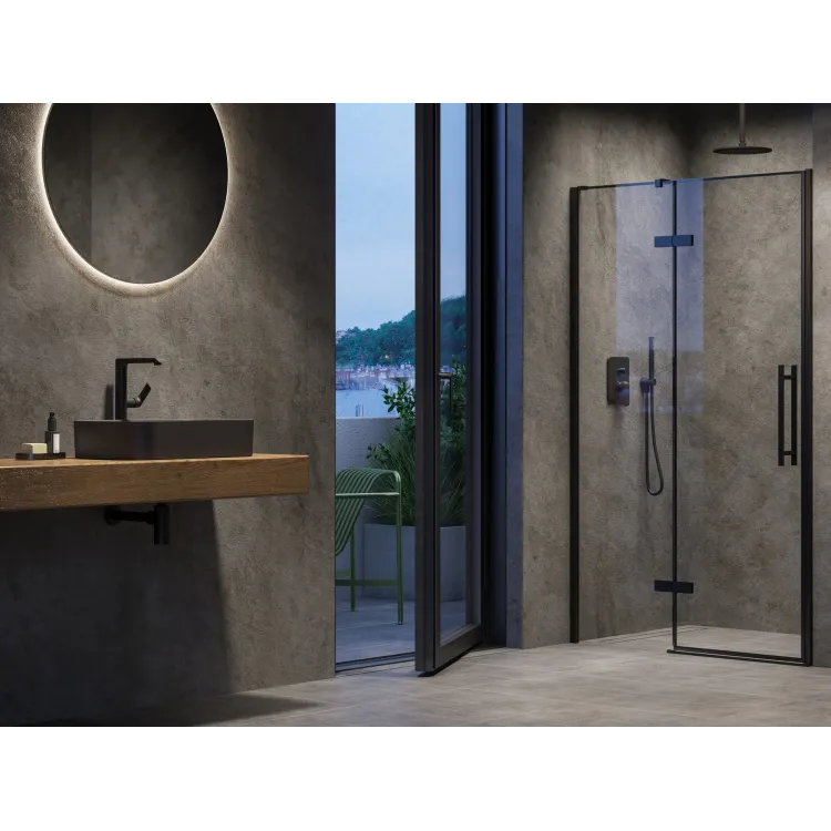 Ravak Drzwi prysznicowe Cool! COSD2 120, czarna+szkło transparent X0VVGC300Z1