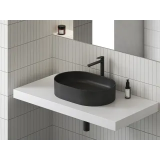 Ravak Umywalka ceramiczna Ceramic Slim O 55, czarna mat XJX0D155000