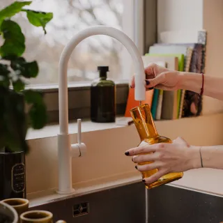 Omnires SWITCH bateria kuchenna z zestawem filtrującym, biały mat SW9057-FD1WM