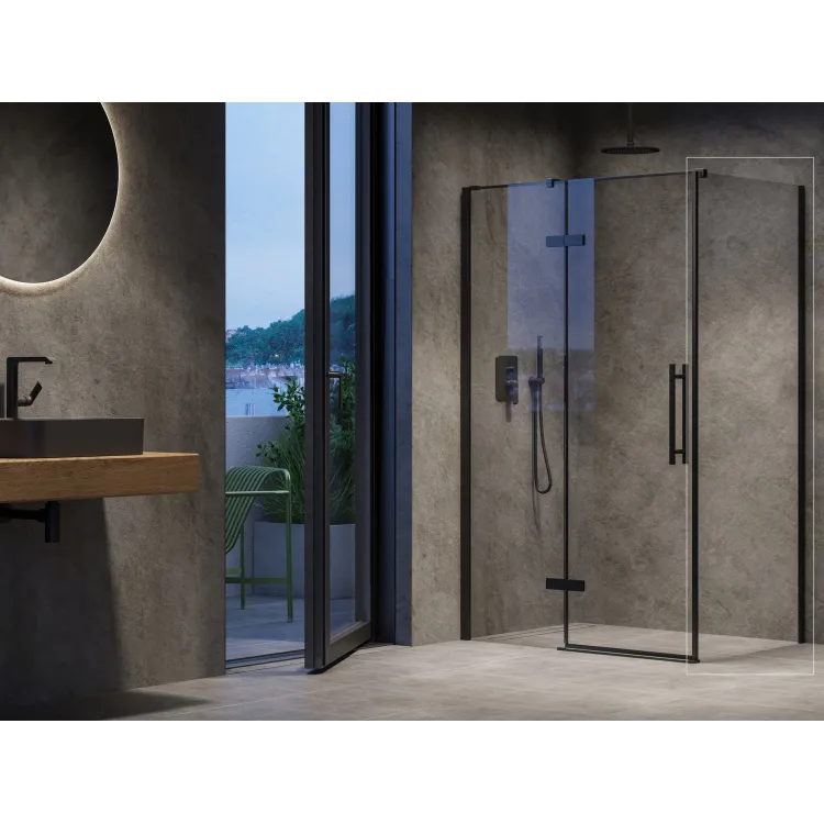 Ravak Ścianka stała Cool! COPS 100, czarna+szkło transparent X9VVA0300Z1