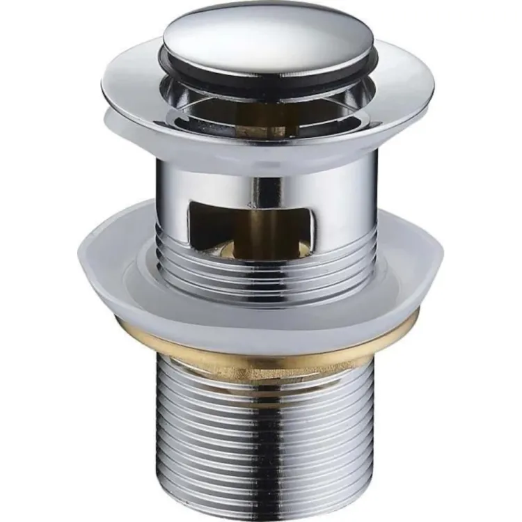 KOREK KLIK KLAK UMYWALKOWY Z PRZELEWEM CHROM