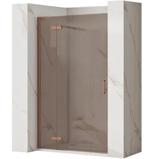 Rea DRZWI PRYSZNICOWE HUGO BROWN/BRUSH COPPER 90 REA-K6961