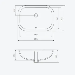 Candera Umywalka podblatowa 56x40cm biały połysk CEEX.5121.565.WH