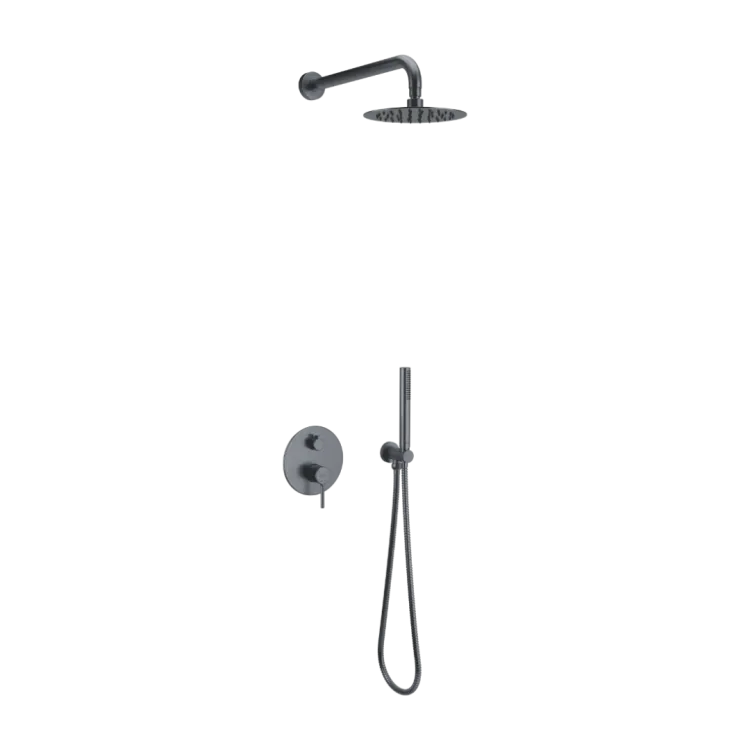 Excellent PI zestaw prysznicowo-wannowy podtynkowy 3 funkcyjny, z deszczownicą 25 cm, grafit szczotkowany AREX.SET.1247AB