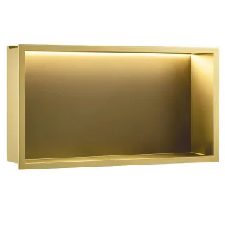 Rea PÓŁKA WNĘKOWA LED 60x30x10 cm BRUSH GOLD REA-08543