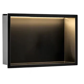 Rea PÓŁKA WNĘKOWA LED 30x45x10 cm BLACK REA-08546