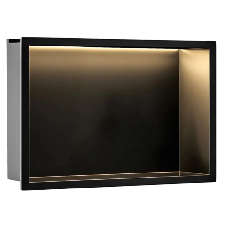 Rea PÓŁKA WNĘKOWA LED 30x45x10 cm BLACK REA-08546
