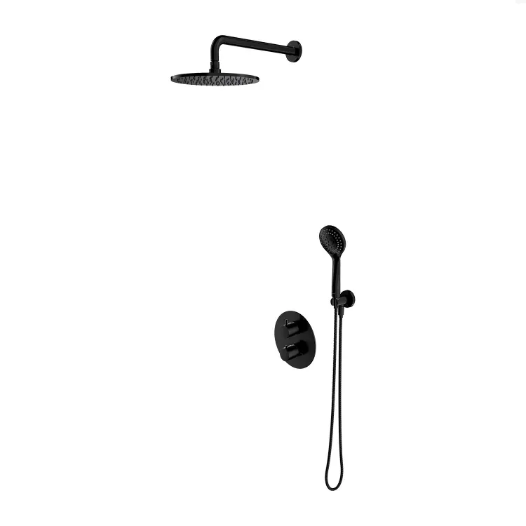TERMOSTATYCZNY PODTYNKOWY ZESTAW PRYSZNICOWY CZARNY MAT TERMOSTATYCZNY PODTYNKOWY ZESTAW PRYSZNICOWY CZARNY MAT