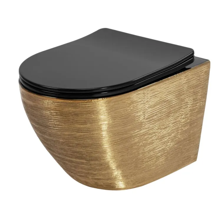 Rea WC - CARLO MINI TORNADO BRUSH GOLD BLACK REA-C4330 Rea WC - CARLO MINI TORNADO BRUSH GOLD BLACK REA-C4330