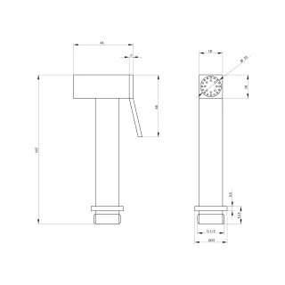Omnires BIDETTA rączka bidetowa, chrom połysk BIDETTA2-R-KCR
