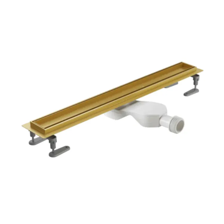 Stilio Odpływ liniowy łazienkowy z rusztem do zabudowy płytką 70 cm Złoty INEX.1515.700.P.GL