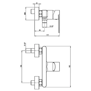 Alpinia Bateria prysznicowa Chrom BGA_040M