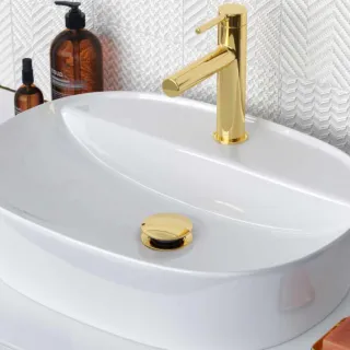 Korek umywalkowo-bidetowy klik-klak Złoty ARIN.1485.01GL