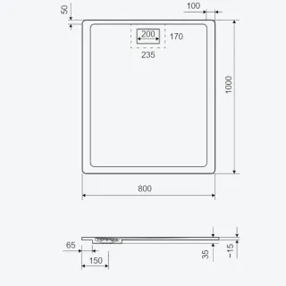 Lavano Brodzik prostokątny kompozytowy 100x80cm cappucino BREX.1103.100.080.CAN