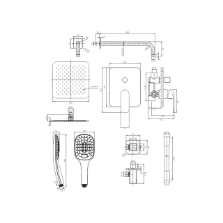 Sacramento Zestaw prysznicowy podtynkowy Chrom SYSSC10XCR