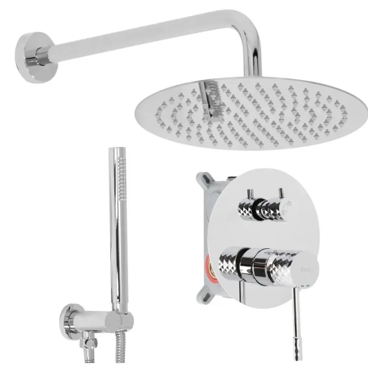 Rea ZESTAW NATRYSKOWY PODTY LUNGO DIAMOND CHROM + BOX REA-P6963