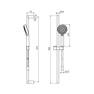 Excellent Ursa zestaw prysznicowy z drążkiem, chrom ARAC.SY.505