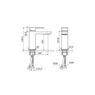 Excellent Pride bateria umywalkowa, chrom AREX.4001CR