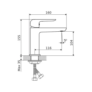 Excellent Clever 2.0 bateria umywalkowa stojąca, czarny soft AREX.4101BS