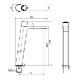 Excellent Krotos bateria umywalkowa stojąca, chrom AREX.8002CR