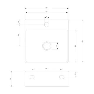 Omnires GARLAND umywalka nablatowa/wisząca, 42 x 43 cm, biały połysk GARLAND420BP