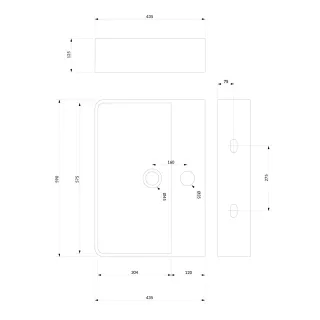 Omnires GARLAND umywalka nablatowa/wisząca, 60 x 43 cm, biały połysk GARLAND600BP