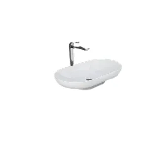 RAK Ceramics Zestaw DES Miska WC podwieszana z deską W/O i Umywalką Nablatową 70X35CM Biały Połysk DES1SETDESCT7000AWHA