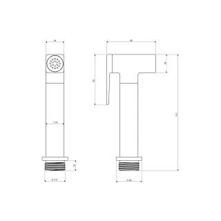 Omnires BIDETTA rączka bidetowa, grafit szczotkowany BIDETTA3-RGR