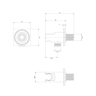 Omnires przyłącze kątowe, antracyt szczotkowany 8873C-KAT