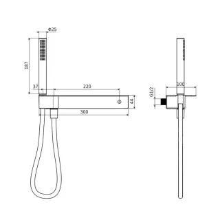 Excellent Clif zestaw prysznicowy z fix-fitem, chrom AREX.SS.040CR