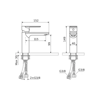 Excellent Glad bateria umywalkowa stojąca, czarny soft ARNL.1101BS