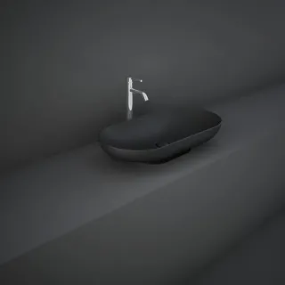 RAK Ceramics DES UMYWALKA NABLATOWA 70X35CM OWALNA CZARNY MAT DESCT7000504A