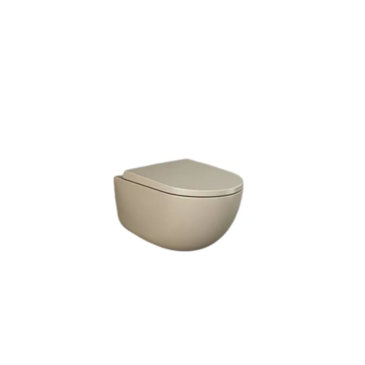 RAK Ceramics Zestaw DES Miska z Deską WC podwiesz. Rimless 52cm cappuccino Mat DES6SET