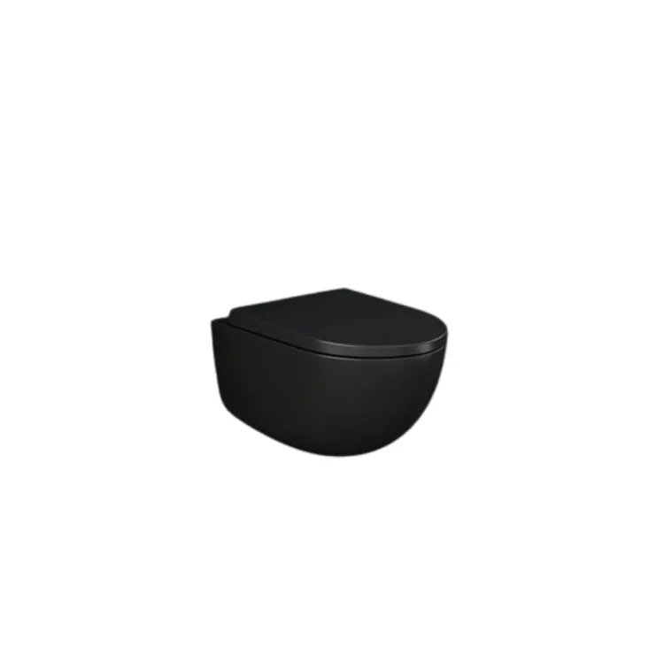 RAK Ceramics Zestaw DES Miska z Deską WC podwiesz. Rimless 52cm czarny Mat DES5SET