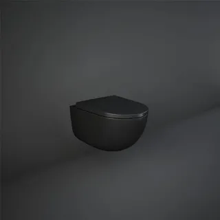 RAK Ceramics Zestaw DES Miska z Deską WC podwiesz. Rimless 52cm czarny Mat DES5SET