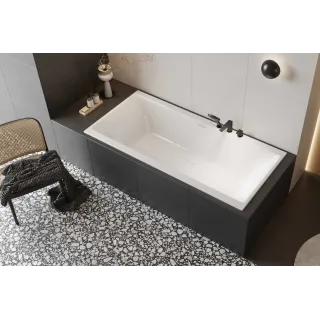 Excellent Pryzmat Slim 2.0 Wanna Prostokątna 170x75 cm, biały połysk WAEX.PRY2.17WHS