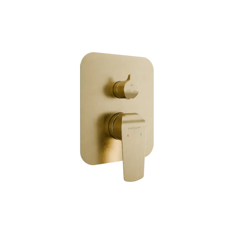 Excellent Clever 2.0 bateria prysznicowo-wannowa podtynkowa, 3 funkcyjna, złoty szczotkowany AREX.4147GB