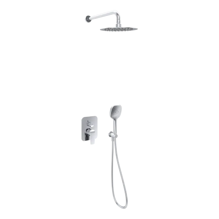 Excellent Clever 2.0 zestaw prysznicowo-wannowy podtynkowy z deszczownicą 25 cm, 3 funkcyjny, chrom AREX.SET.4147CR