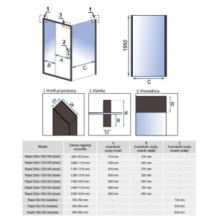 Rea ŚCIANKA RAPID BRUSH GOLD 90 REA-K4705
