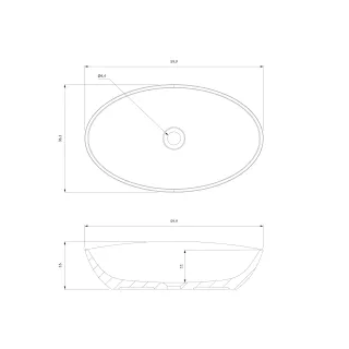 Omnires BARCELONA M+ umywalka nablatowa, 60 x 36 cm, biały połysk BARCELONABP