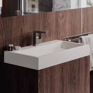 Omnires THASOS M+ umywalka nablatowa/wisząca, 70 x 42 cm, biały połysk THASOS700BP