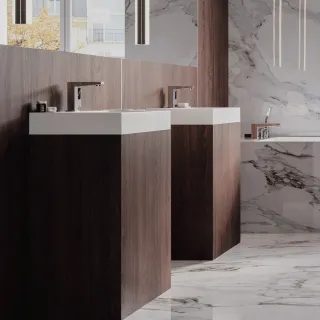 Omnires THASOS M+ umywalka nablatowa/wisząca, 70 x 42 cm, biały połysk THASOS700BP