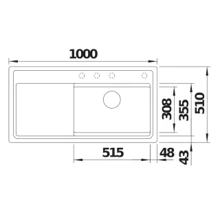 BLANCO ETAGON XL 6 S Silgranit szarość skały prawa, korek auto., InFino, PushControl, szyny 528094