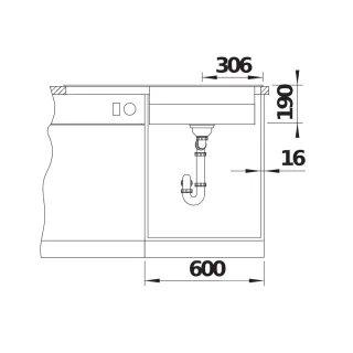 BLANCO ETAGON XL 6 S Silgranit szarość skały prawa, korek auto., InFino, PushControl, szyny 528094
