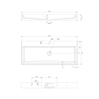 Omnires THASOS M+ umywalka nablatowa/wisząca, 100 x 42 cm, biały połysk THASOS1000BP