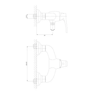 Omnires ART DECO bateria prysznicowa, miedź antyczna szczotkowana AD5140ORB
