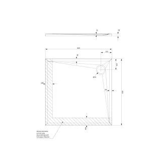 Omnires STONE brodzik prysznicowy ze strukturą kamienia, 80 x 80 cm, czarny mat STONE80-KBL