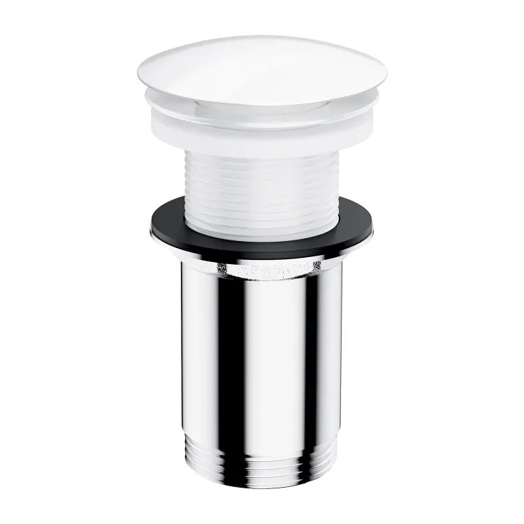 Omnires korek klik-klak do umywalki bez przelewu, biały połysk A716BP