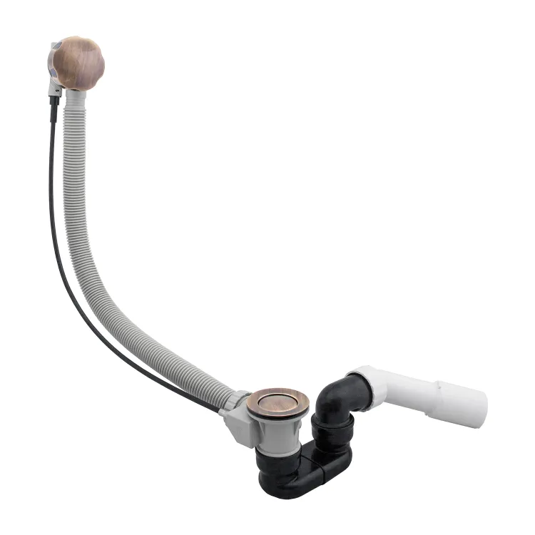 Omnires CGS syfon wannowy przelewowo-odpływowy, brąz antyczny szczotkowany TK104-1.25+64-SBR