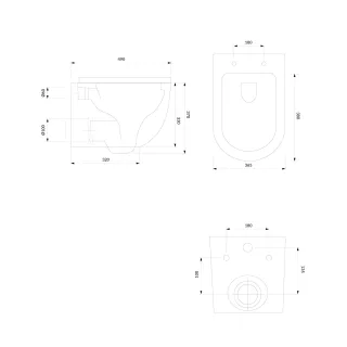 Omnires OTTAWA miska toaletowa wisząca z deską wolnoopadającą, 49 x 37 cm, biały mat OTTAWAMWBM